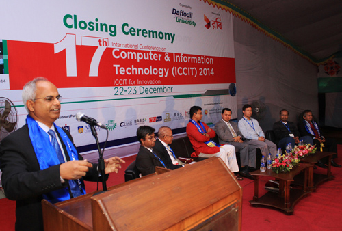 Mr. Nazrul Islam Khan addressing at the closing ceremony of ICCIT 2014